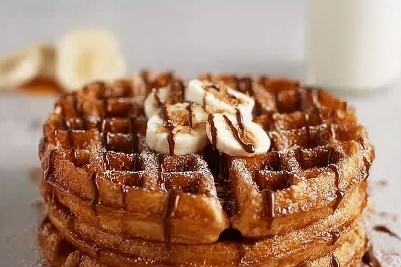 Caramelized Coconut Banana Bread Waffle French Toast