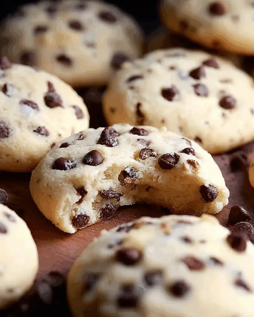 No-bake chocolate chip cheesecake cookies on tray