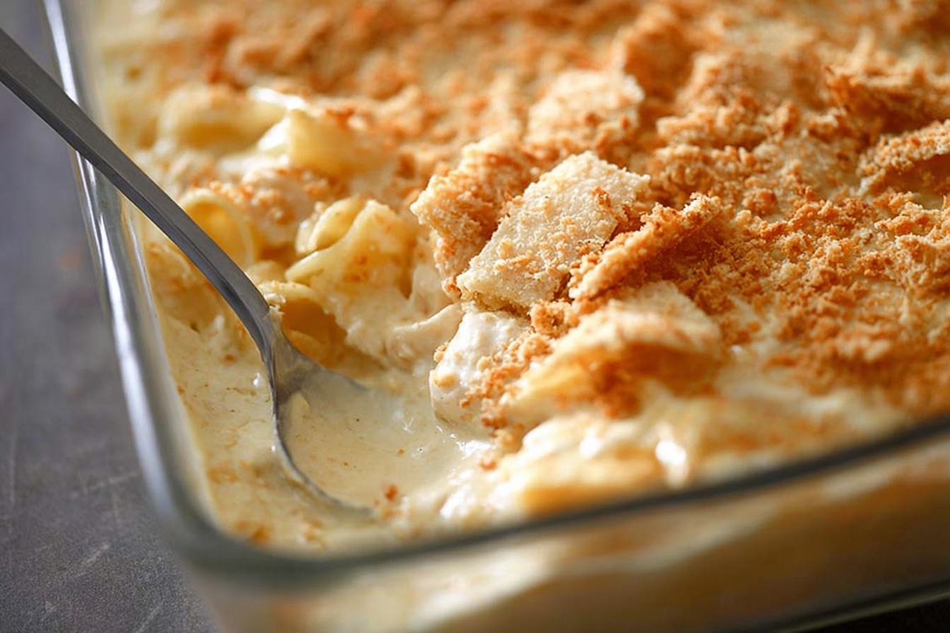 Creamy Ranch Chicken Casserole with Cheese and Pasta