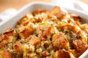 Crunchy Croissant, Cornbread & Sausage Dressing