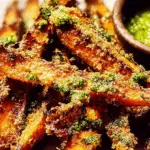 Crunchy Parmesan Carrots with Salsa Verde
