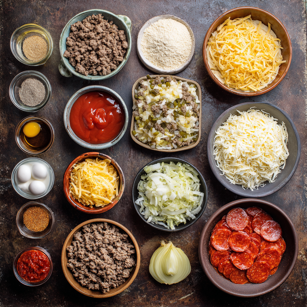 Double Cheese Cheeseburger Pizza ingredients