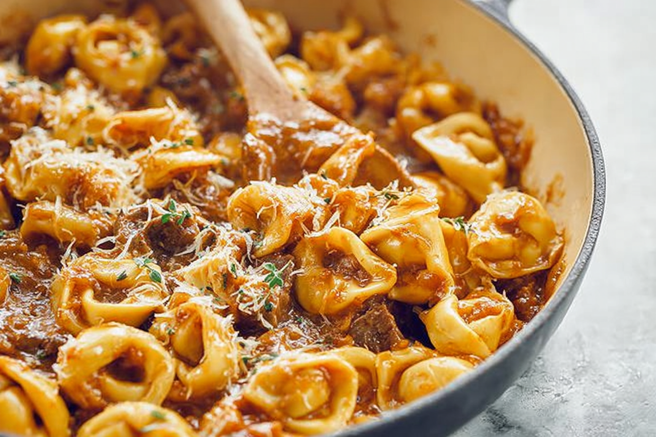 French Onion Beef and Tortellini Recipe