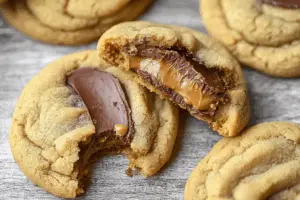 Homemade Peanut Butter Cup Stuffed Cookies