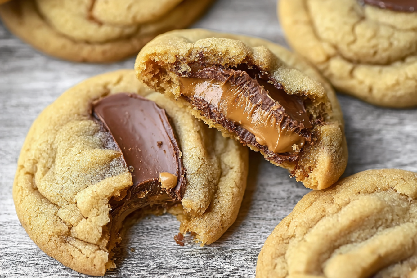 Homemade Peanut Butter Cup Stuffed Cookies