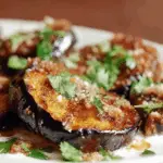 Honey-Garlic Eggplant Dippers with Cashew-Lime Cream