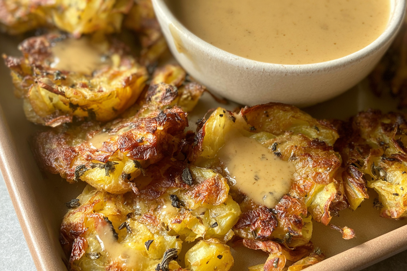 Honey Mustard Smashed Potatoes