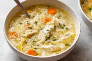 Lemon Chicken Orzo Soup