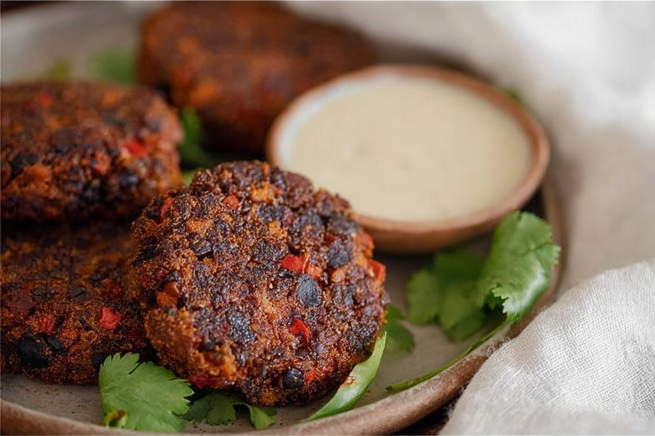 Lime Drenched Sweet Potato Black Bean Patties