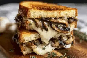 Mushroom Swiss Breakfast Grilled Cheese