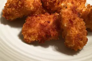 Potato Chip Crusted Popcorn Chicken Nuggets