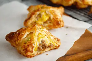 Puff Pastry Breakfast Hand Pies with Sausage, Egg and Cheese