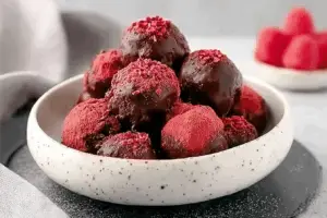 Raspberry Dark Chocolate Truffles