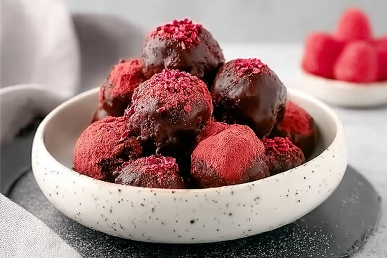 Raspberry Dark Chocolate Truffles