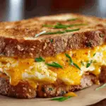 Spicy Cheddar & Cream Cheese Egg Sandwich