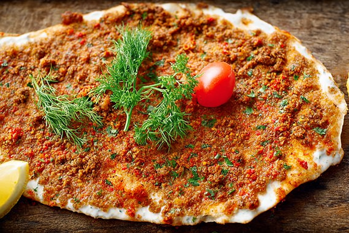 Turkey Lahmacun with Harissa Dill Yogurt