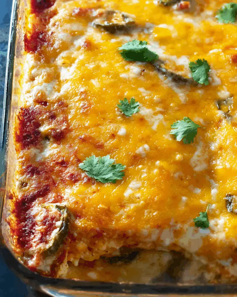 Chile relleno casserole served with Mexican sides