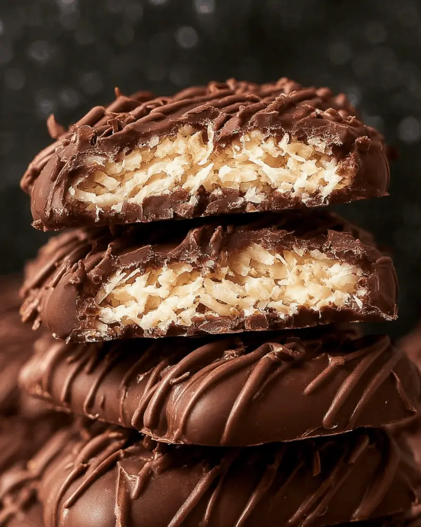Melting chocolate poured over coconut bars