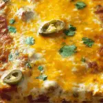 Freshly baked chile relleno casserole in a home kitchen
