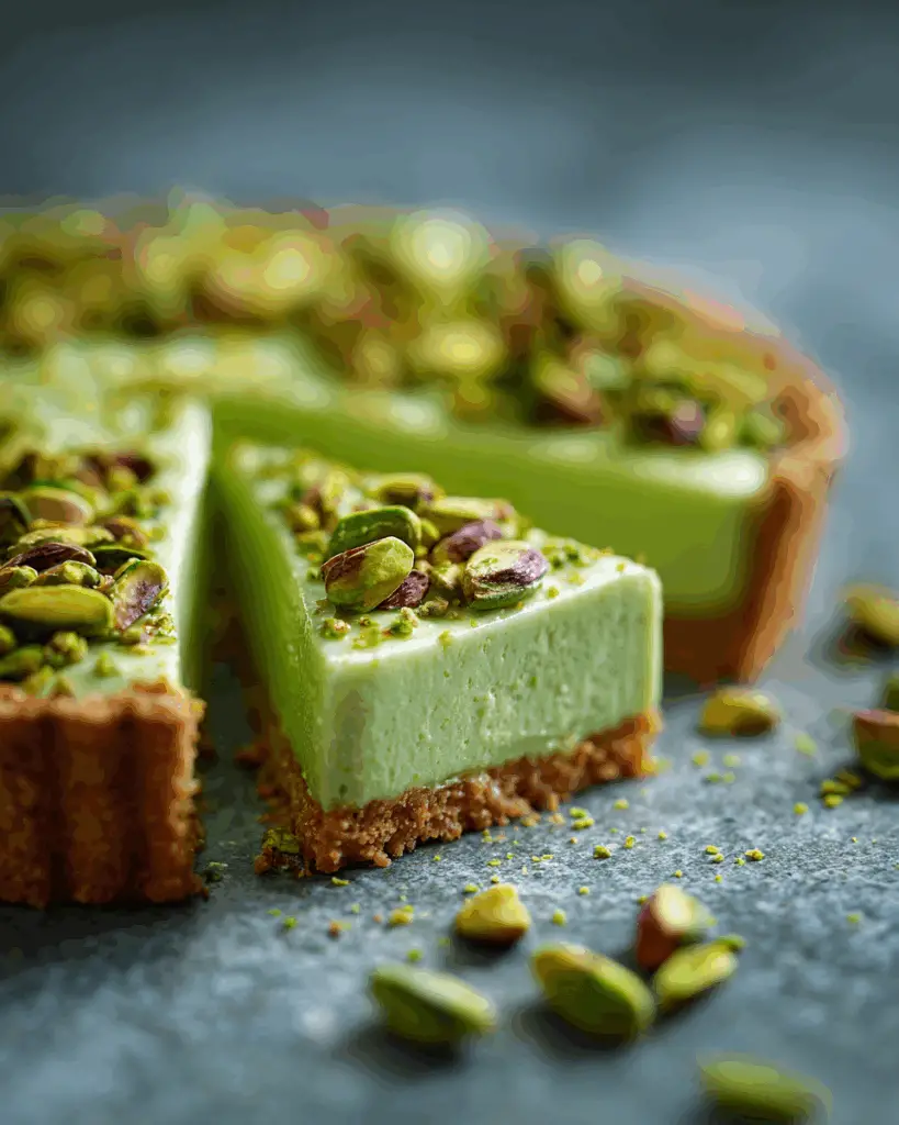 No bake pistachio pie variations on plates