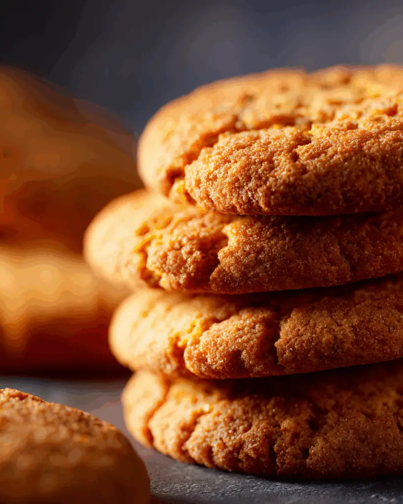 Orange cookies stored with a slice of bread for freshness.