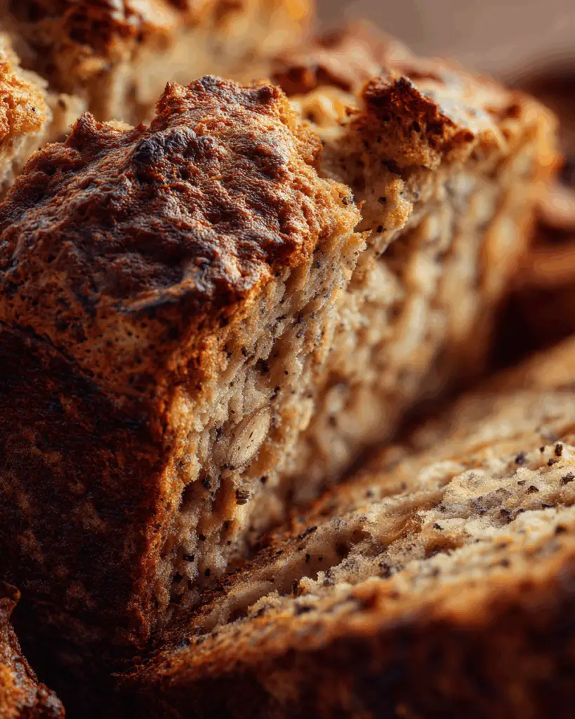Sliced banana bread stored and served with coffee