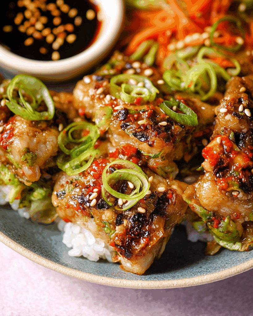 Air-fried rice paper dumplings with dipping sauce