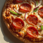 Air Fryer Pizza recipe with crispy crust and gooey cheese