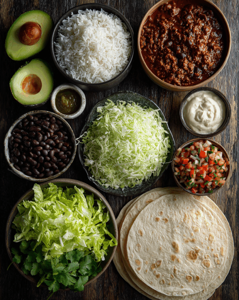 Assembling a Vegan Burrito with Fresh Ingredients
