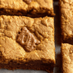 Biscoff blondies recipe with white chocolate topping