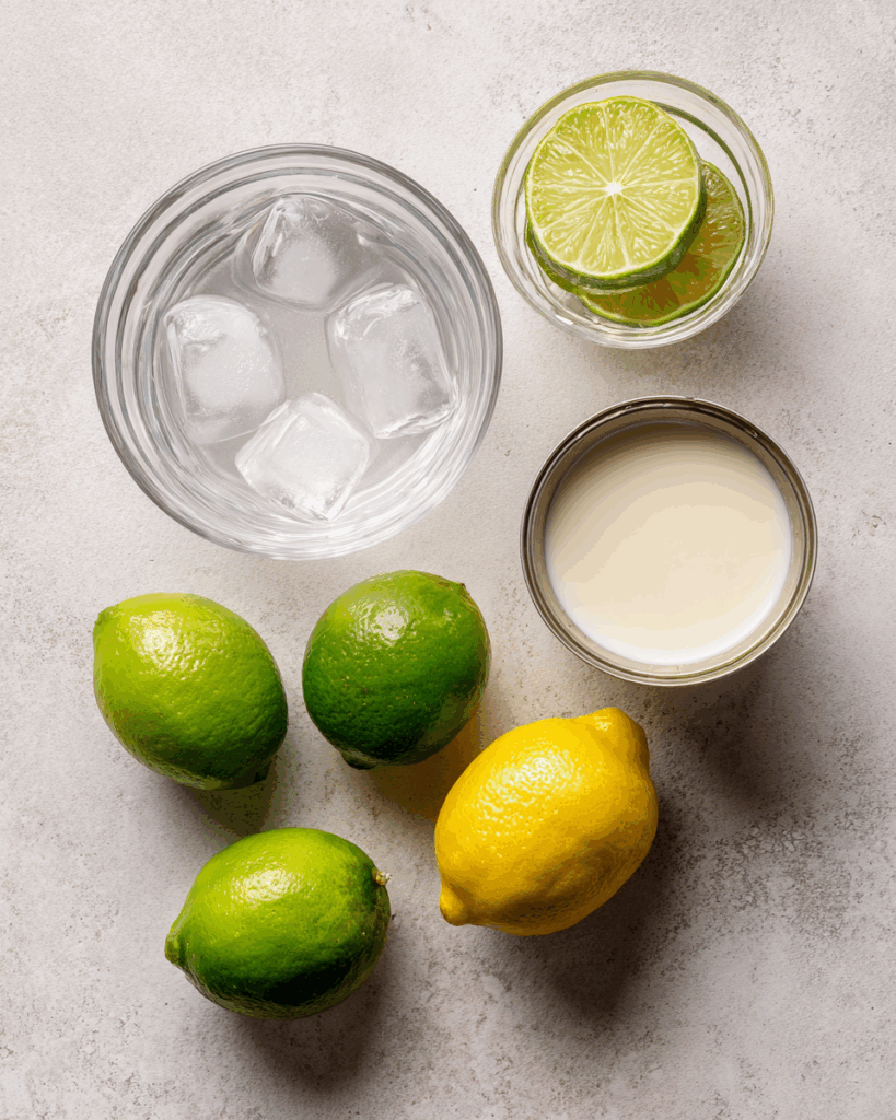 Brazilian Lemonade ingredients limes condensed milk and blender
