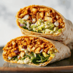 Buffalo Shredded Tofu Wrap Recipe with Ranch Slaw