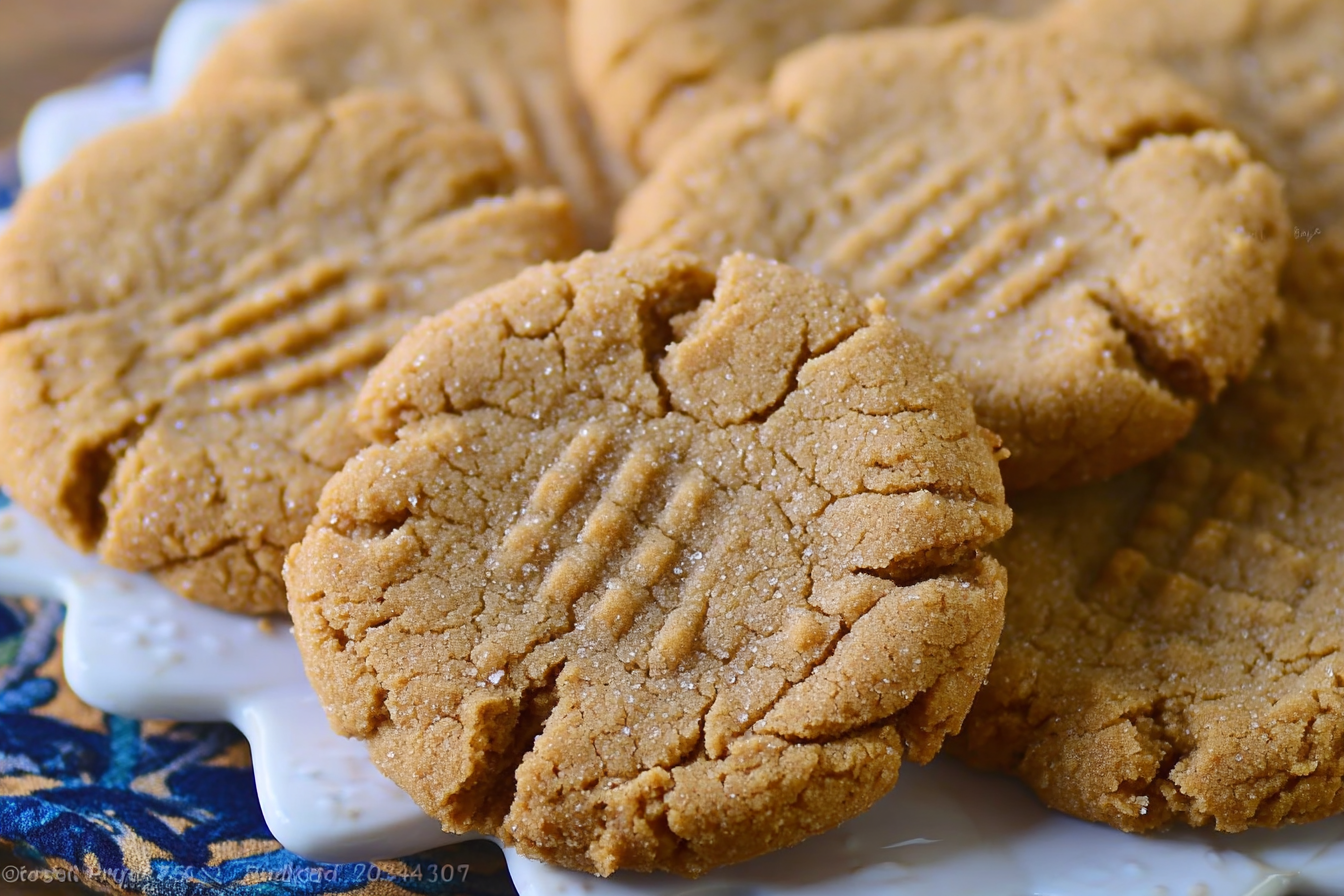 Chewy Peanut Butter Cookies fresh out of the oven