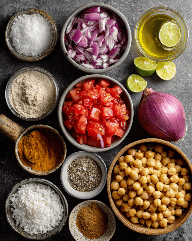 Cooking process of Coconut Chickpea Curry