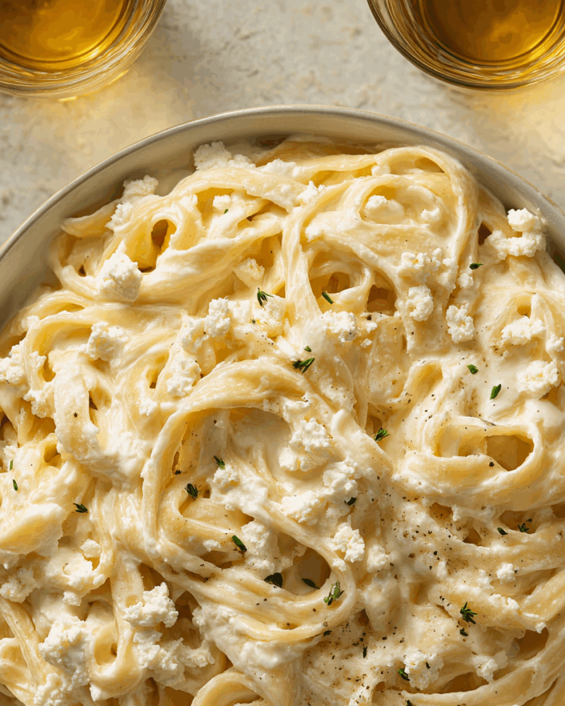 Nutrition facts for Cottage Cheese Alfredo pasta dish