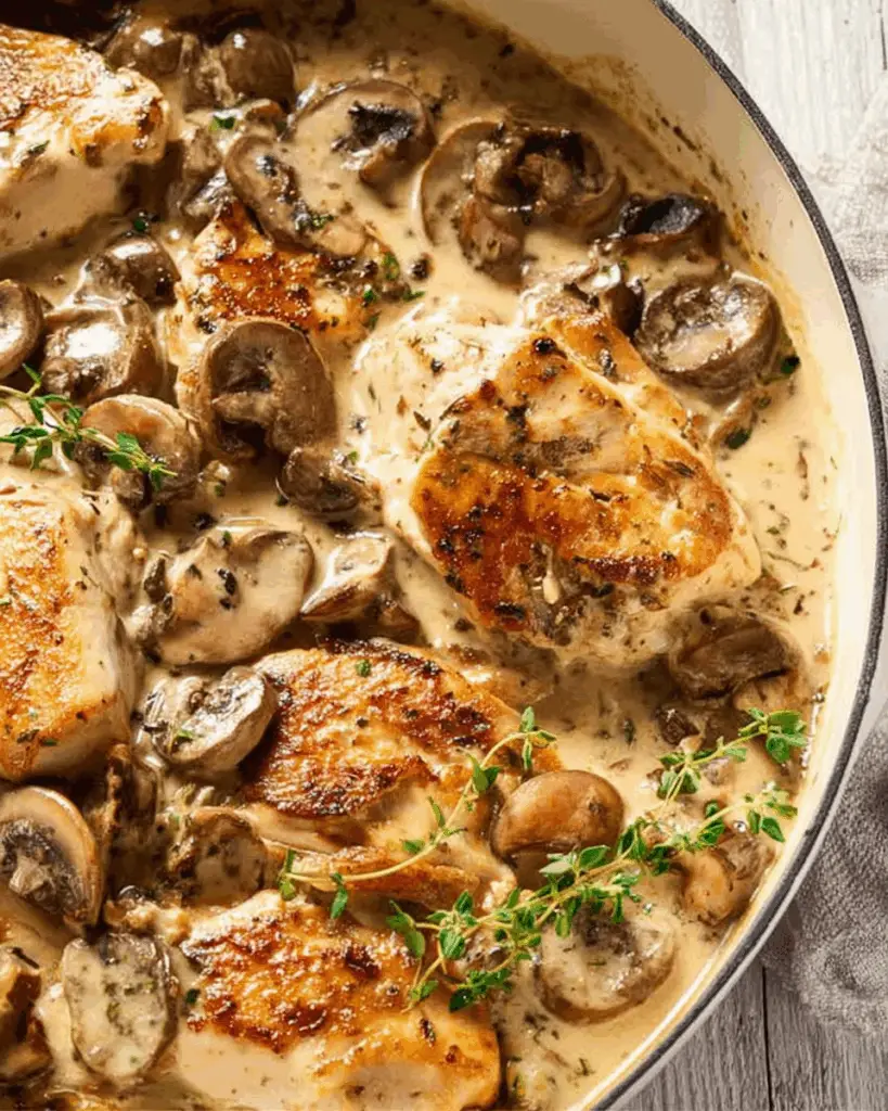Creamy mushroom chicken recipe with pasta