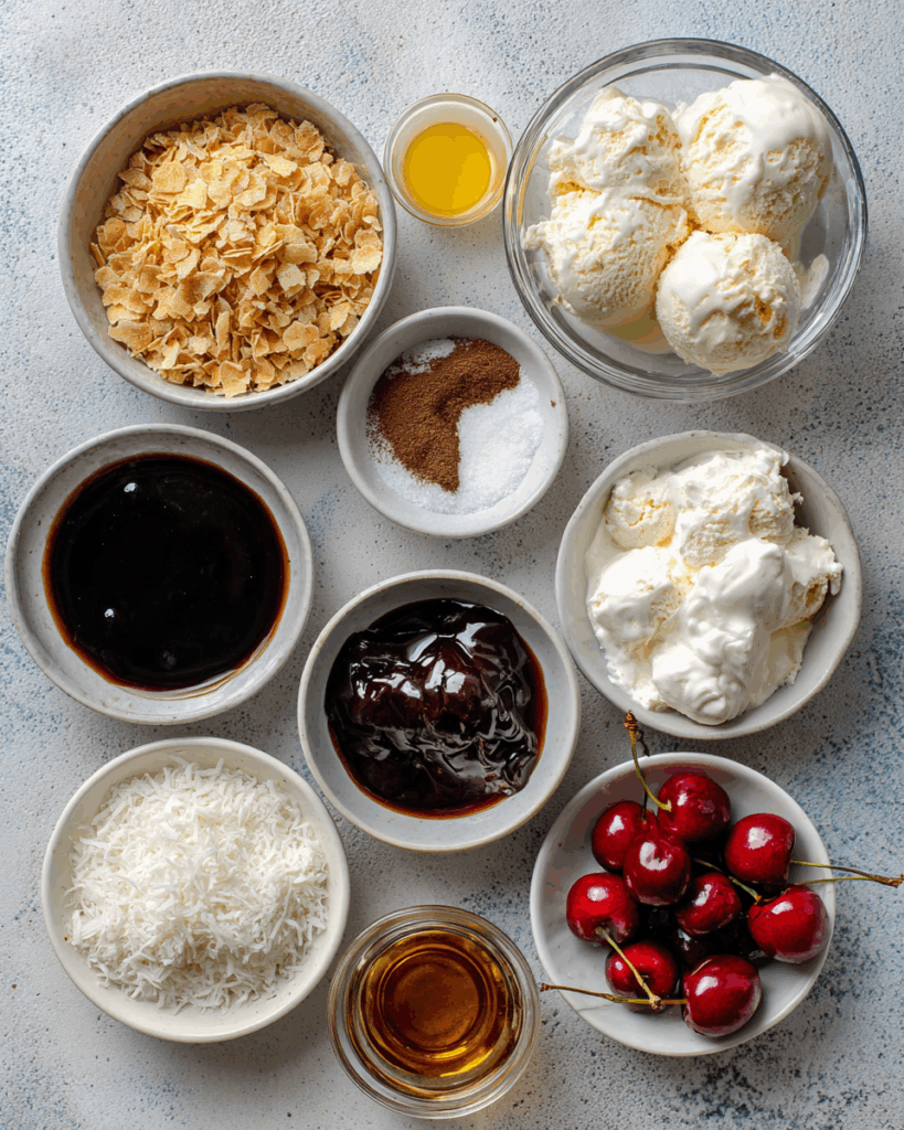 fried ice cream ingredients vanilla cornflakes coconut cinnamon