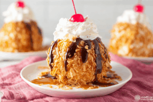 fried ice cream recipe close-up crispy golden coating