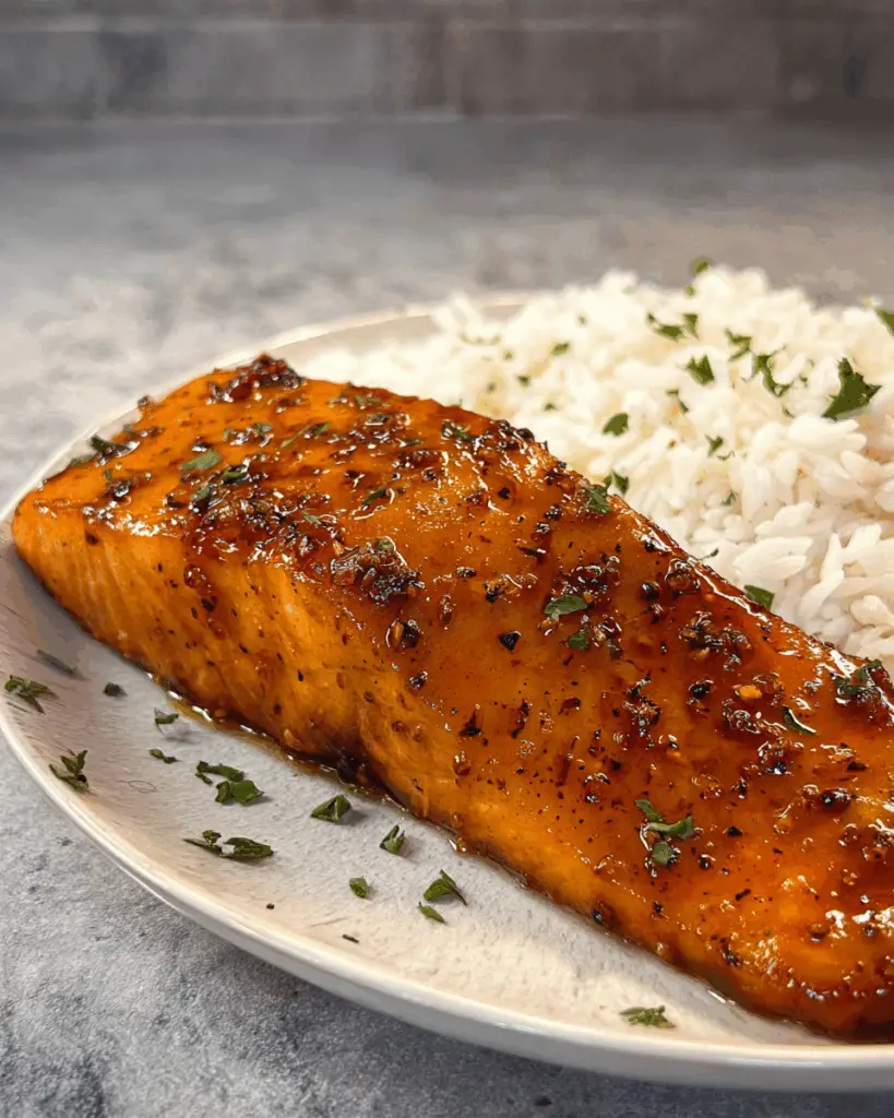 Making hot honey glaze for salmon recipe