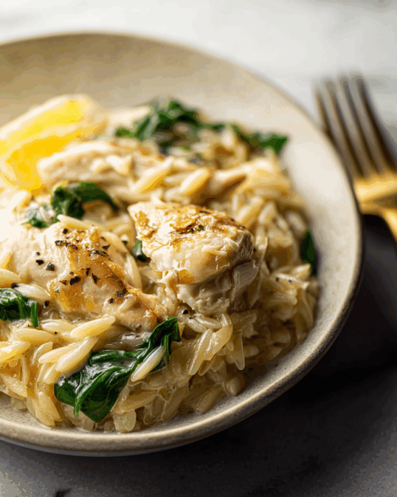 Storing chicken orzo in fridge
