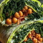 Roasted Chickpea & Kale Wraps recipe healthy vegan wrap