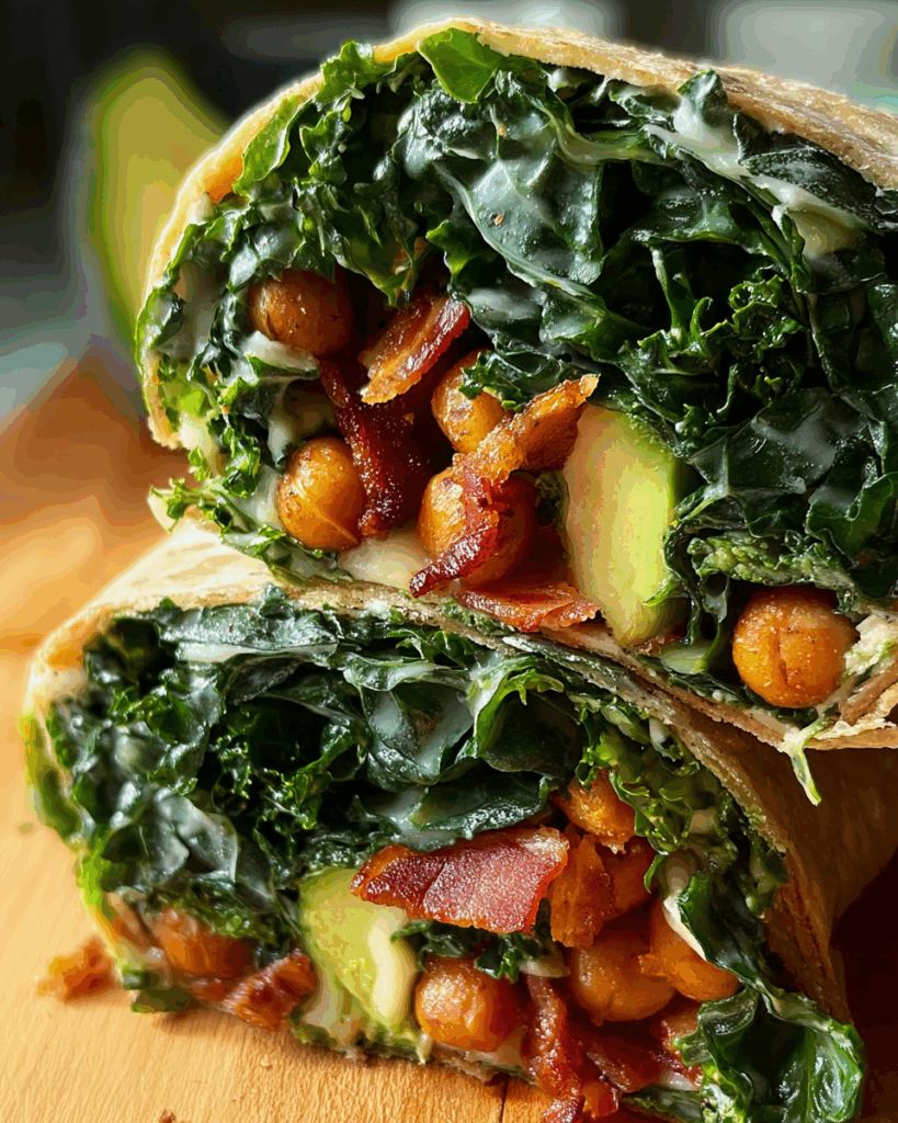 Crispy roasted chickpeas for vegan kale wrap recipe