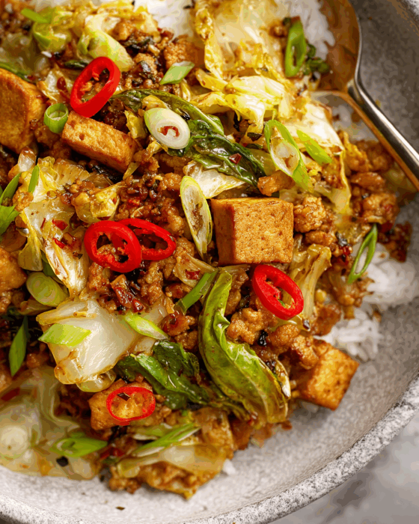 Tofu Cabbage Stir Fry Serving Suggestion