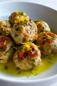 Turkey Meatballs with Lemon Garlic Butter Sauce