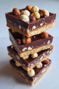 4 ingredient choc hazelnut slice