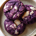 Ube Marshmallow Velvet Cookies