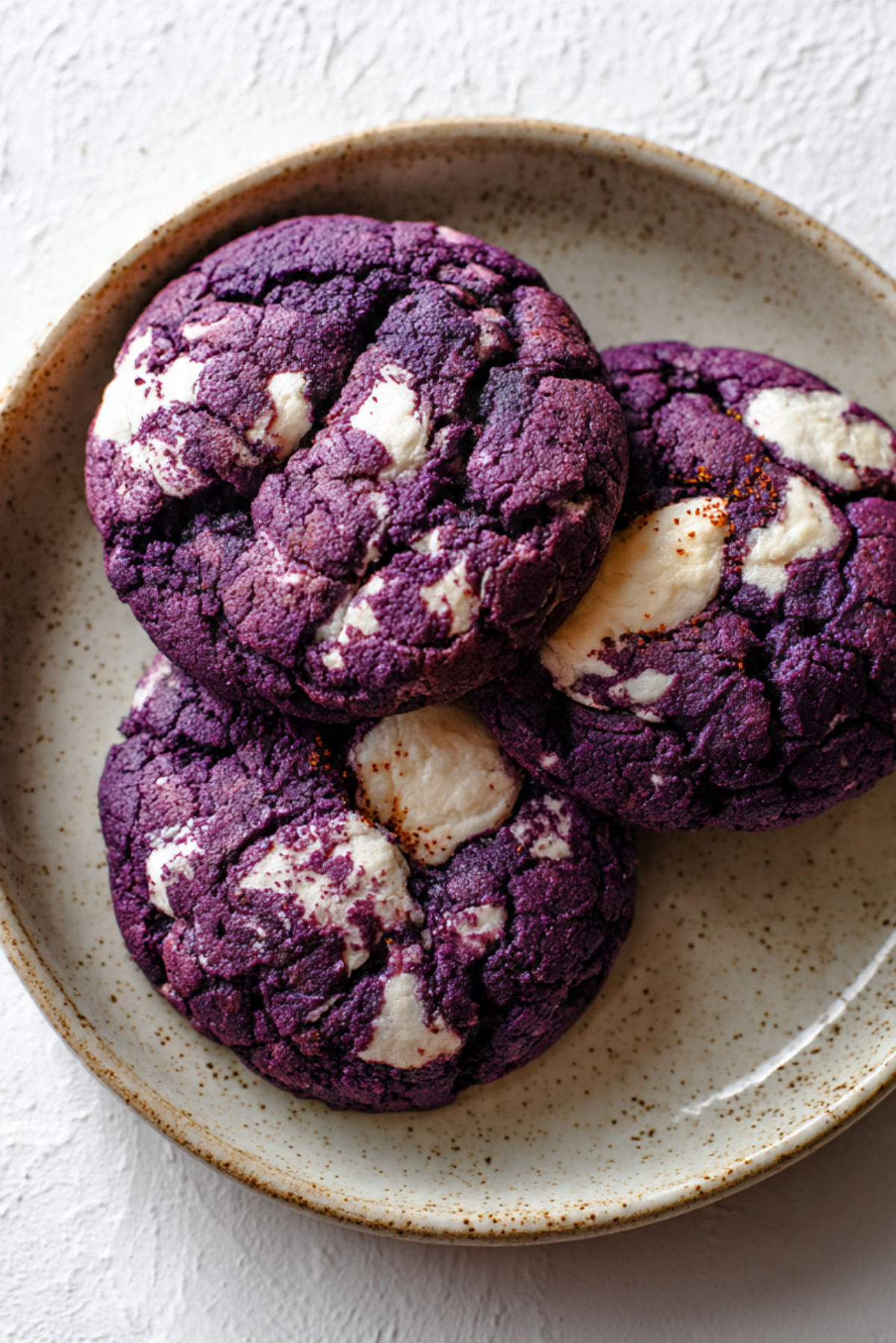 Ube Marshmallow Velvet Cookies