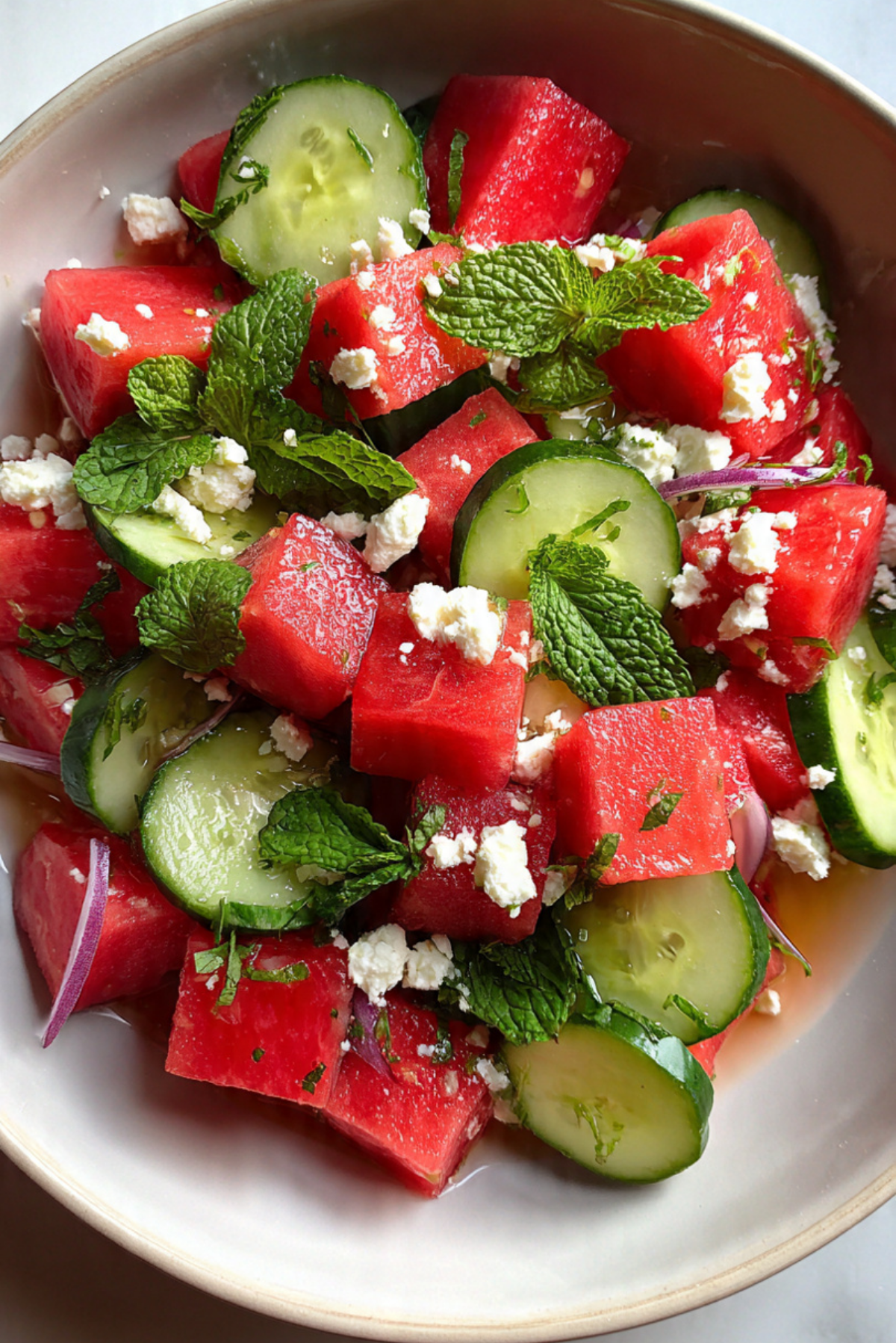 Watermelon Cucumber Salad