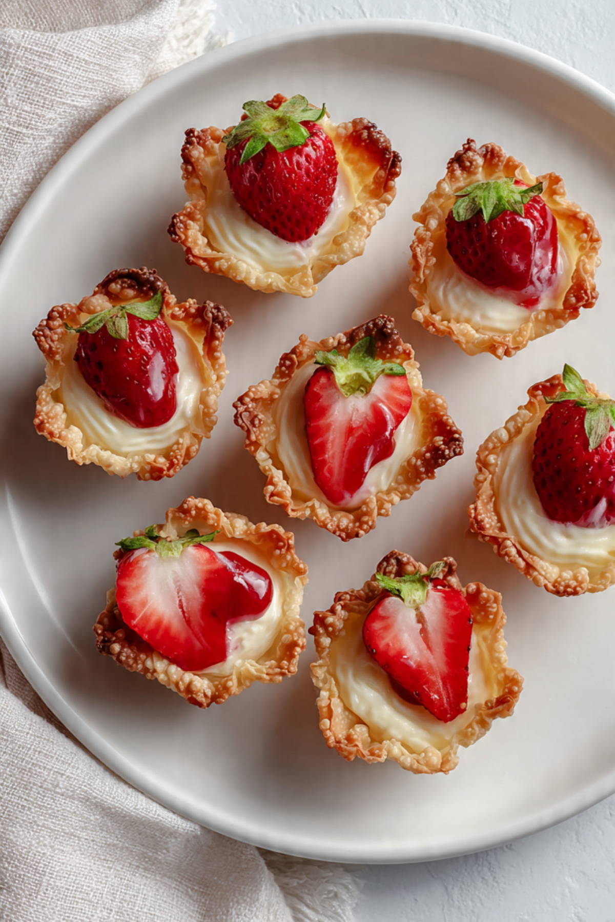 Strawberry Cheesecake Wonton Bites