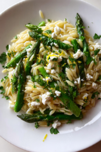 Orzo with Asparagus & Feta Recipe